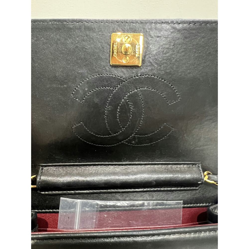 Chanel CC Vintage Mini Full Flap Bag Black Lambskin - Excellent Condition - Picture 9 of 9
